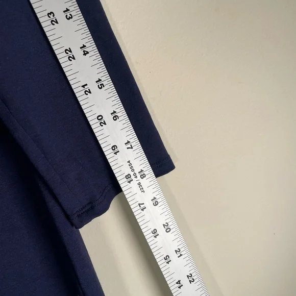 Eileen Fisher Viscose Blue V-Neck Pull Over Dress Sz XS Minimalist 3/4 Sleeves - Picture 4 of 9